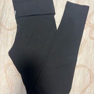 PINK Victoria's Secret Black Fold-over Leggings